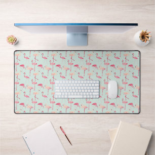 Retro Flamingo Pattern Desk Mat