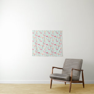 Retro Flamingo Pattern Tapestry
