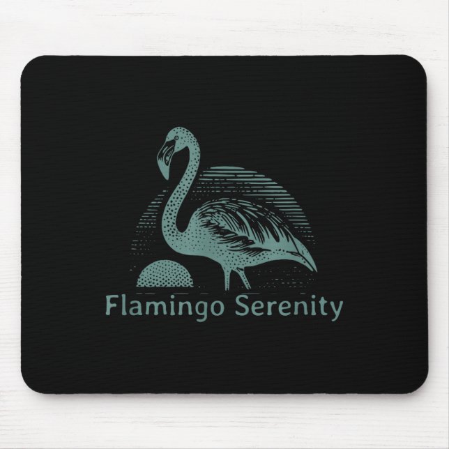 Retro Flamingo Sunset Funny 70s 80s 90s Men Women  Mouse Pad (Front)