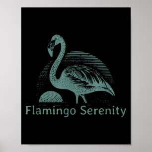 Retro Flamingo Sunset Funny 70s 80s 90s Men Women  Poster