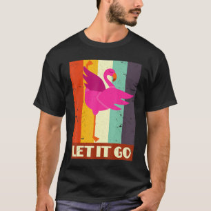 Retro Flamingo Yoga Meditation Workout Exercise Mo T-Shirt
