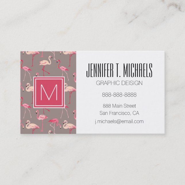 Retro Flamingos Business Card (Front)