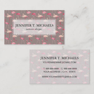 Retro Flamingos Business Card