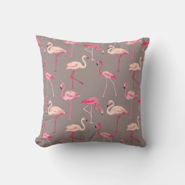 Retro Flamingos Cushion (Front)