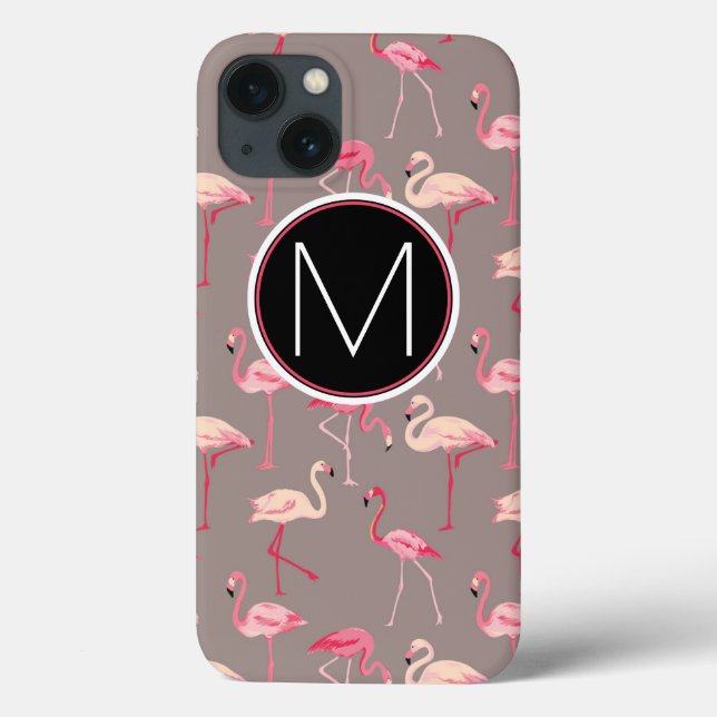 Retro Flamingos | Monogram Case-Mate iPhone Case (Back)