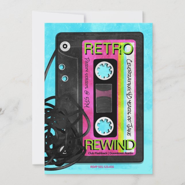 Retro Flashback Birthday Party Invitation (Front)