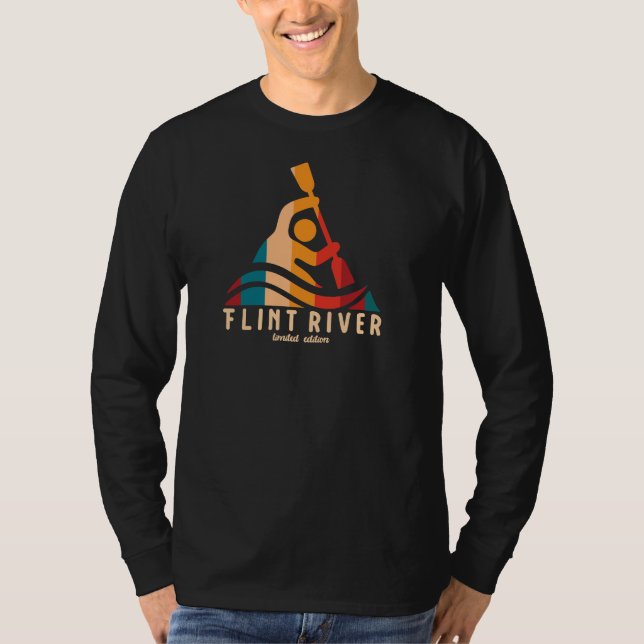 Retro Flint River Kayaking T-Shirt (Front)