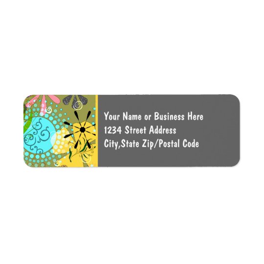 Retro Floral 1 Avery Return Address Labels