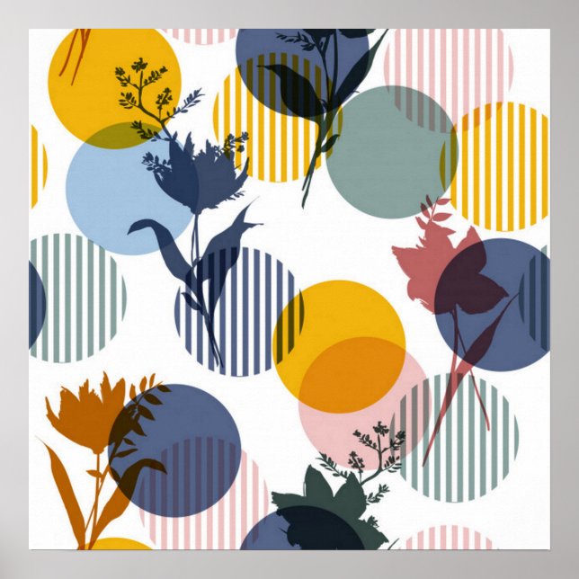 Retro Floral Abstract Poster (Front)