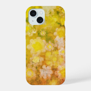 Retro Floral Abstract Salty Watercolor Painting iPhone 15 Case