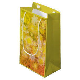 Retro Floral Abstract Salty Watercolor Painting Small Gift Bag