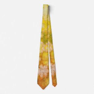 Retro Floral Abstract Salty Watercolor Painting Tie