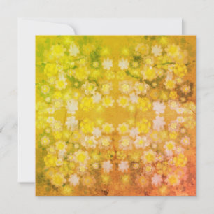Retro Floral Abstract Salty Watercolor Pattern  Card