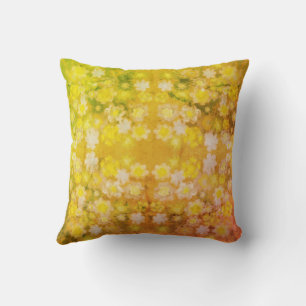 Retro Floral Abstract Salty Watercolor Pattern  Cushion