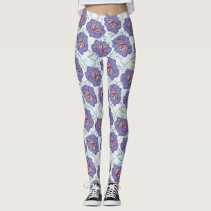 Retro Floral All Over Pattern Leggings