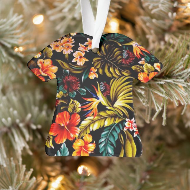 Retro Floral Aloha Shirt Ornament (Tree)