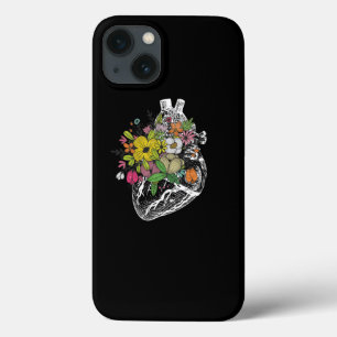 Retro Floral Anatomical Human Heart For Women iPhone 13 Case