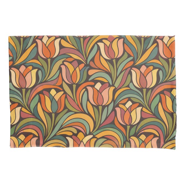 Retro Floral Art Nouveau Pattern Décor Pillowcase (Front)