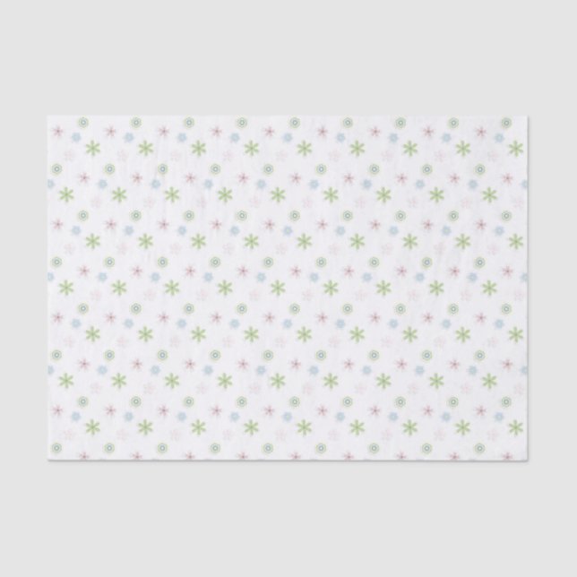 Retro Floral Baby Shower Tissue Paper (Front)