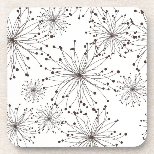 Retro floral background coaster (Front)