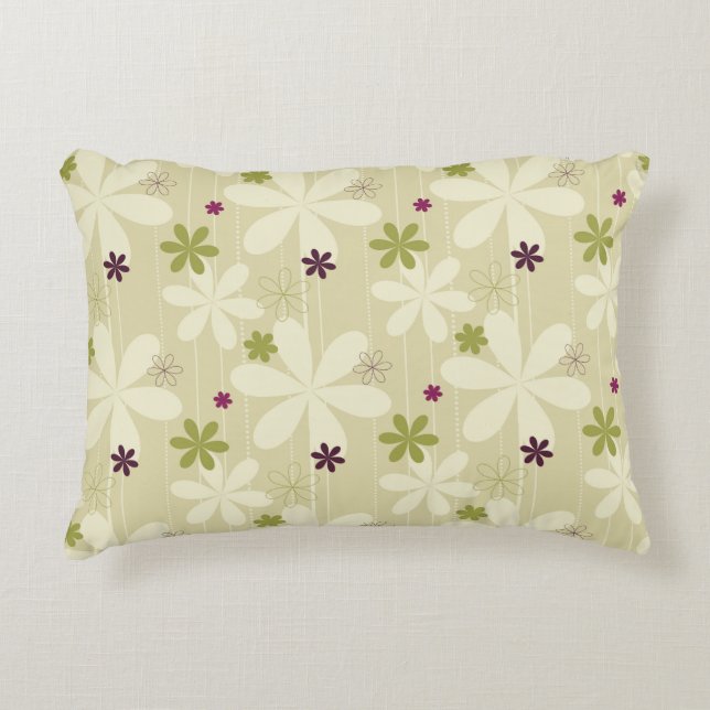 Retro Floral Background Decorative Cushion (Front)