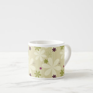 Retro Floral Background Espresso Cup