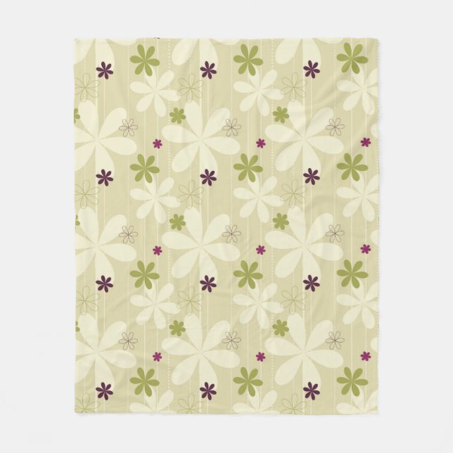 Retro Floral Background Fleece Blanket (Front)