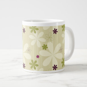 Retro Floral Background Large Coffee Mug