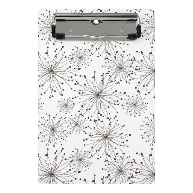 Retro floral background mini clipboard (Front)