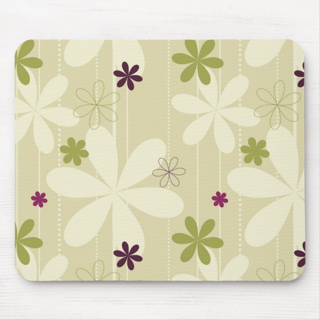 Retro Floral Background Mouse Pad (Front)
