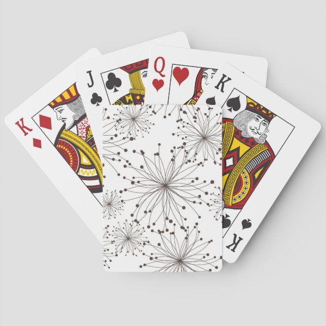 Retro floral background playing cards (Back)