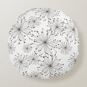 Retro floral background round cushion