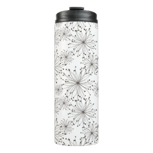 Retro floral background thermal tumbler