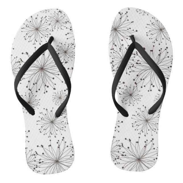 Retro floral background thongs (Footbed)