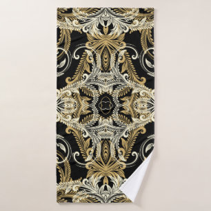 Retro floral background. Vintage illustration. Bath Towel