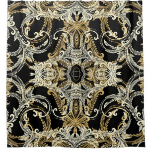 Retro floral background. Vintage illustration.  Shower Curtain