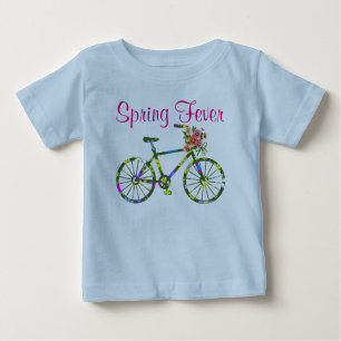 Retro Floral Bicycle Spring Fever Baby T-Shirt