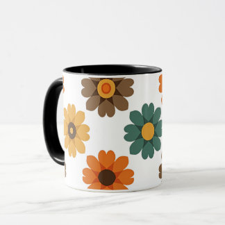 Retro Floral Blossom and Vintage 70s Botanical Mug