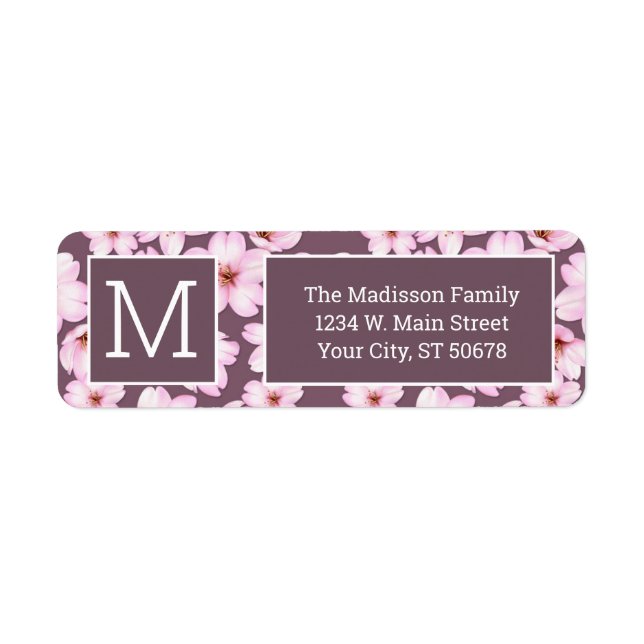 Retro Floral Bohemian Pattern Return Address Label (Front)