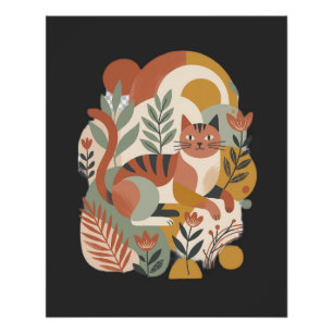 Retro Floral Boho Art T-Shirt Poster