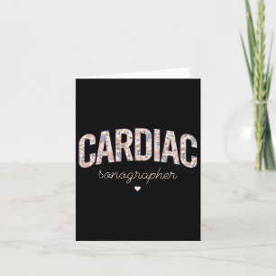 Retro Floral Cardiac Sonographer Cardiovascular So Card