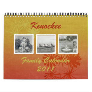 Retro Floral Custom Family Photo Calendar