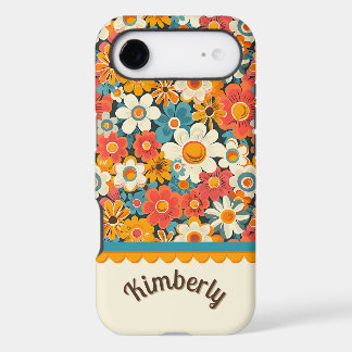 Retro Floral Daisy Phone Case – Custom Name