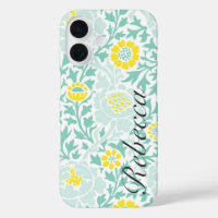 Retro Floral Damask with Custom Name