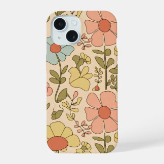 Retro Floral Delight | Vintage Floral Pattern iPhone 15 Case