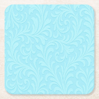retro floral design square paper coaster