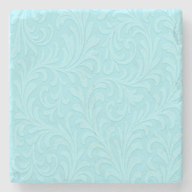 retro floral design stone coaster (Front)