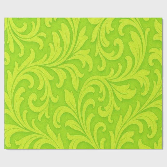 retro floral design wrapping paper (Flat)