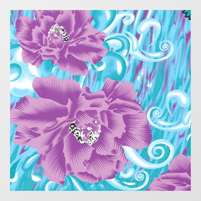 Retro Floral Dopamine Window Cling (Sheet)