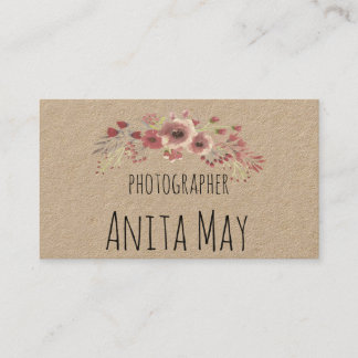 Retro, Floral, Elegant, Vintage Business Card